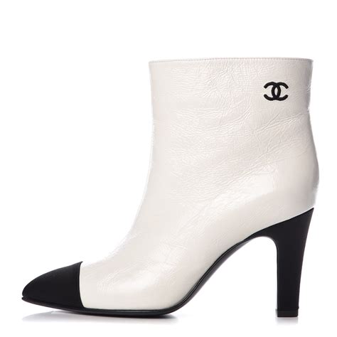 chanel boots grey|Chanel white boots black toe.